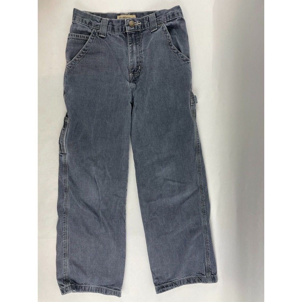 Ruff Hewn Jeans Boy's Size 10R Denim Straight Leg Mid Rise Carpenter Hummer Loop